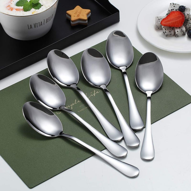 Kyraton Dinner Spoons, Kyraton 6 Pieces 7.5" Stainless Steel Table Spoon, Soup Spoons, Dessert Spoons Sliverware Dishwasher Safe Set of 6 - Image 2
